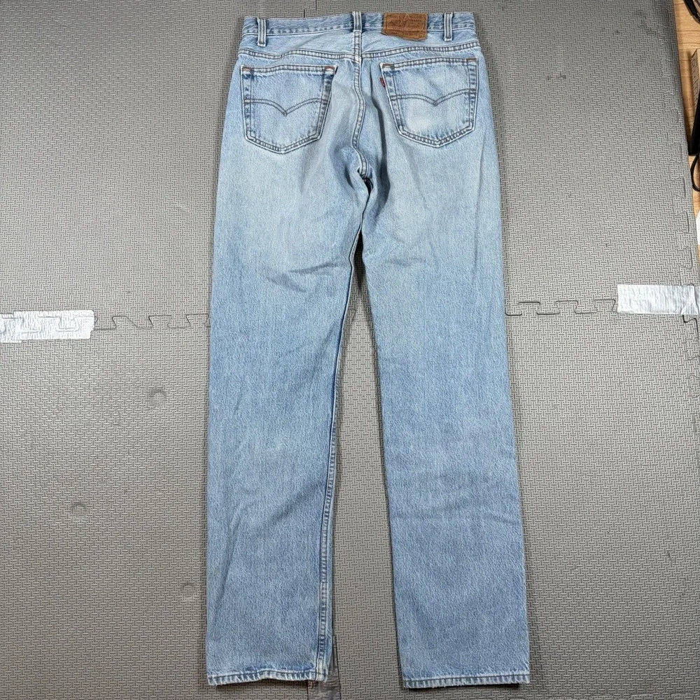 Vintage Levis 501 90s Jeans 33x34 Fits 32x33 Light Wash Made in USA Button Fly